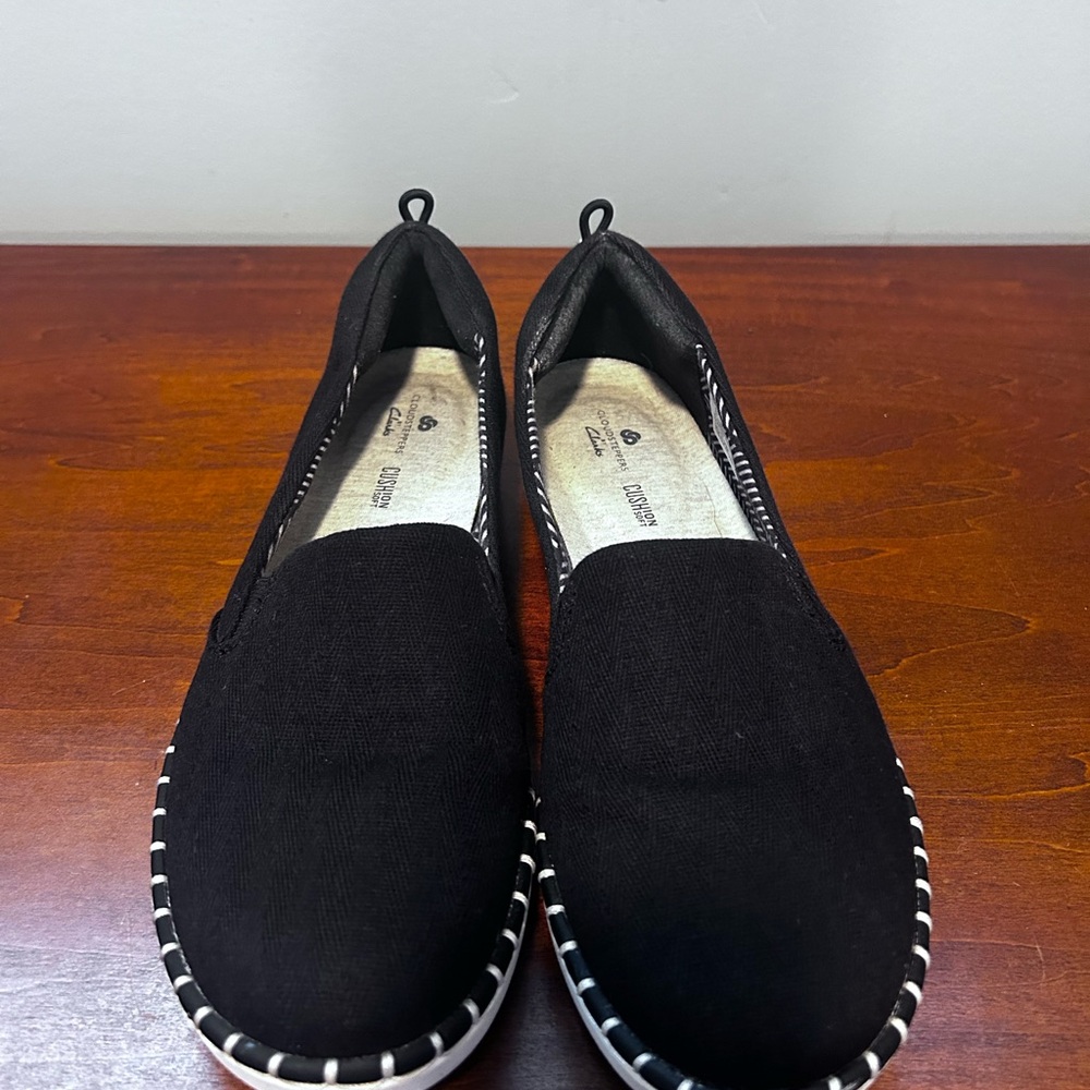 Clarks womens black canvas stepglow slip in size 7 1/2 - Picture 4 of 13
